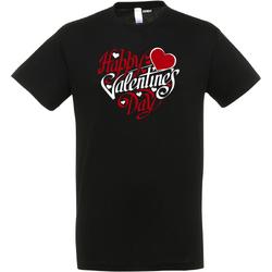 T-shirt Happy Valentines Day | valentijn cadeautje voor hem haar | valentijn | valentijnsdag cadeau | Zwart | maat XL